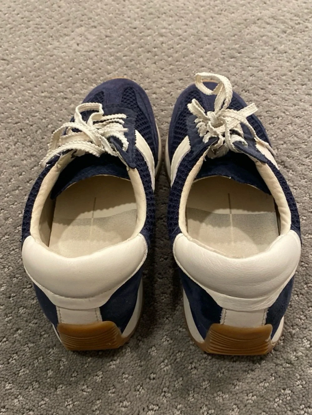 Dolce Vita Navy and White Mesh Lace-Up Sneakers